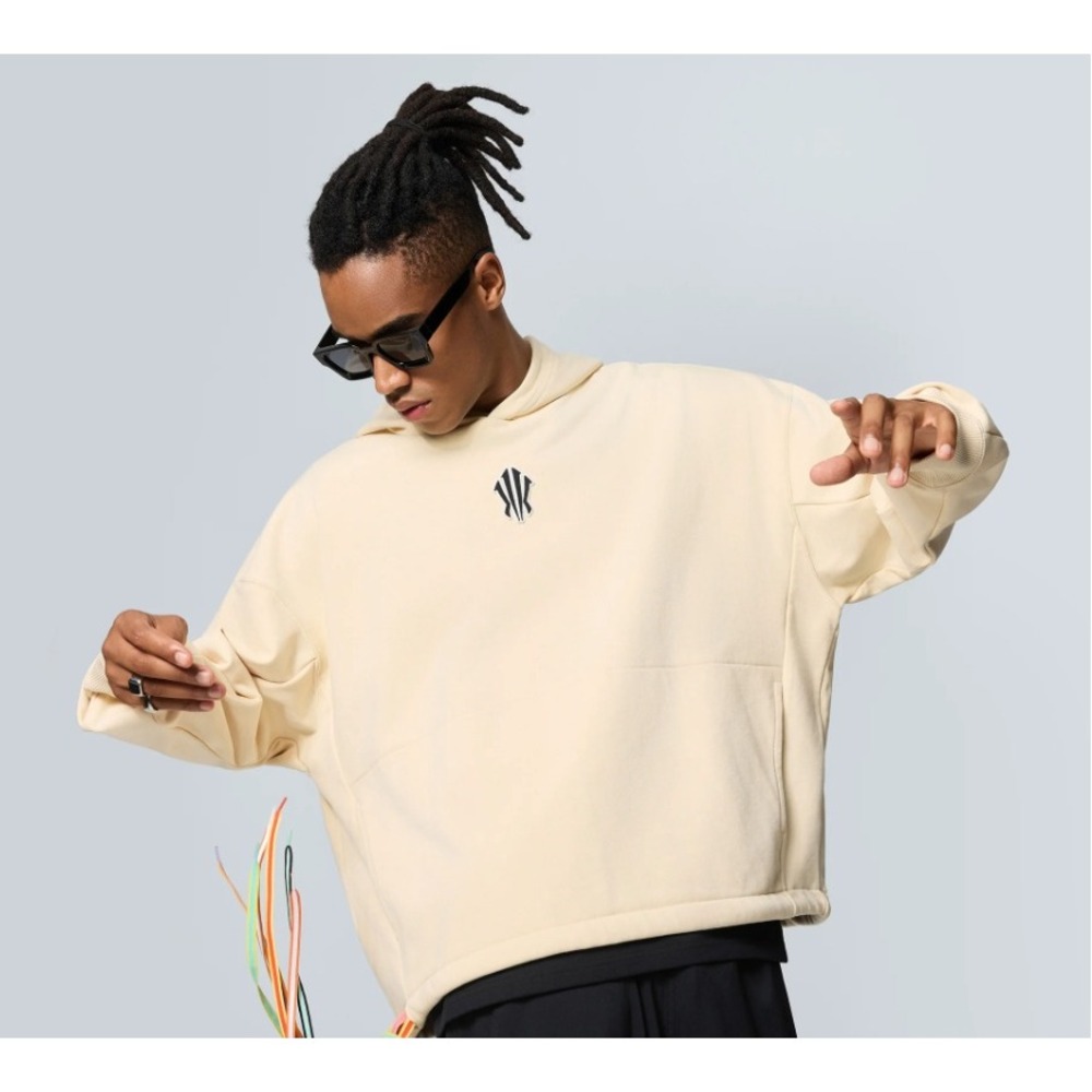ANTA x Kyrie Irving "KAI" Unisex Basketball Sweat Hoodie in Vanilla White/Cream